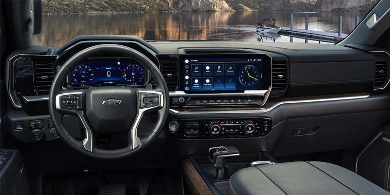 Chevy Silverado interior with digital dashboard